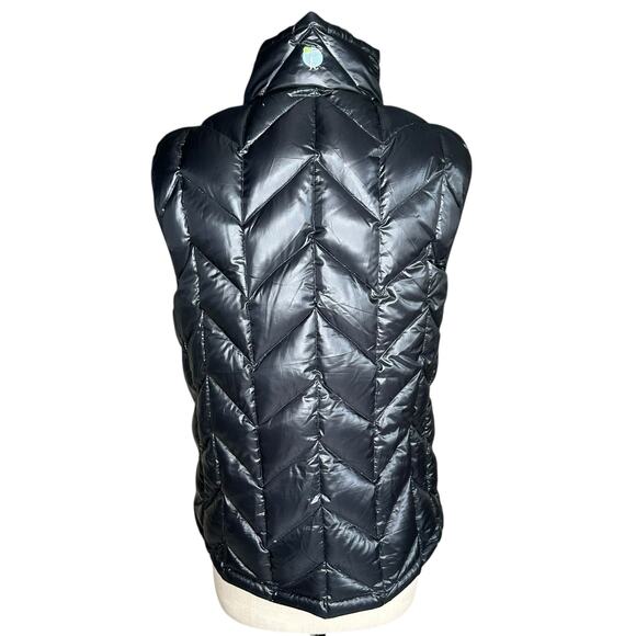 RISCHIO Black Goose Down Puffer Vest Women's Size Large Cozy Puff - Picture 3 of 6